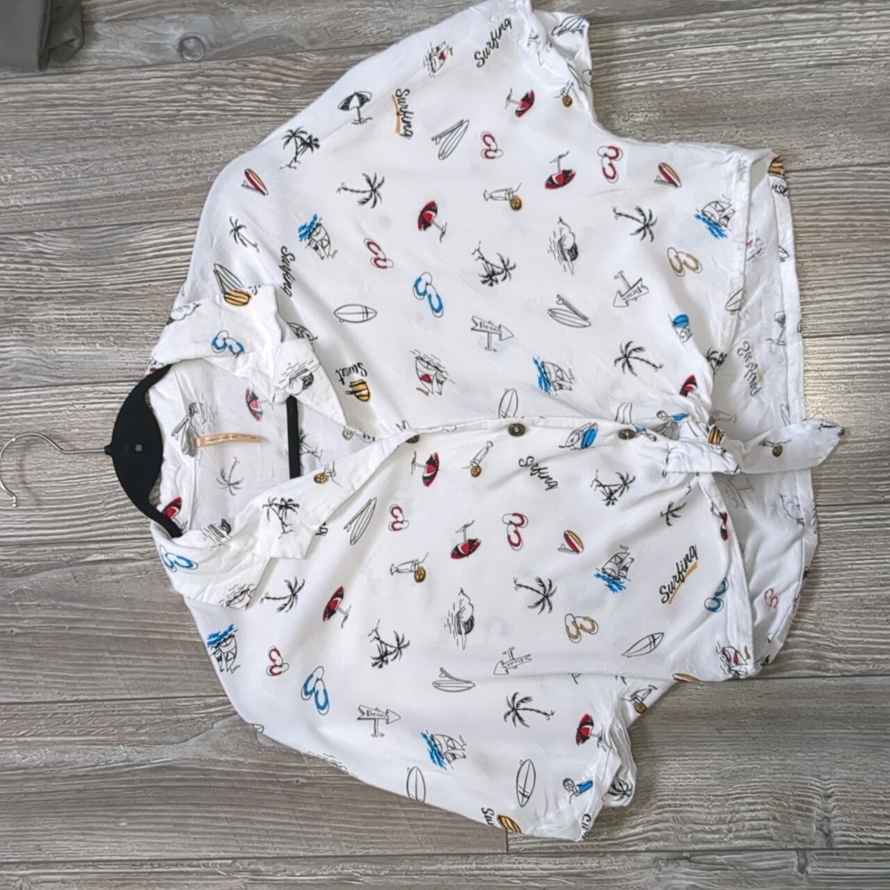 Harlow Nautical Tie Front Vacation Top Small